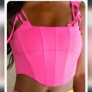 Club London Pink Corset Top Size 8 NWT
